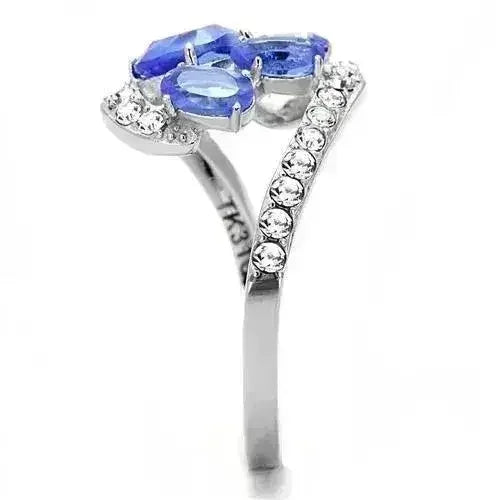 High-Polish Stainless Steel Ring – Synthetic Sapphire Simplicity