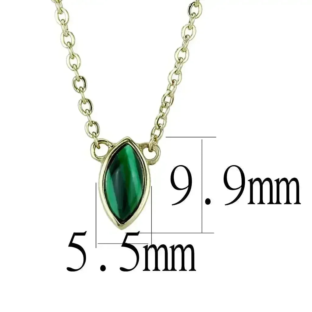 TK3286 - IP Gold(Ion Plating) Stainless Steel Necklace with Synthetic