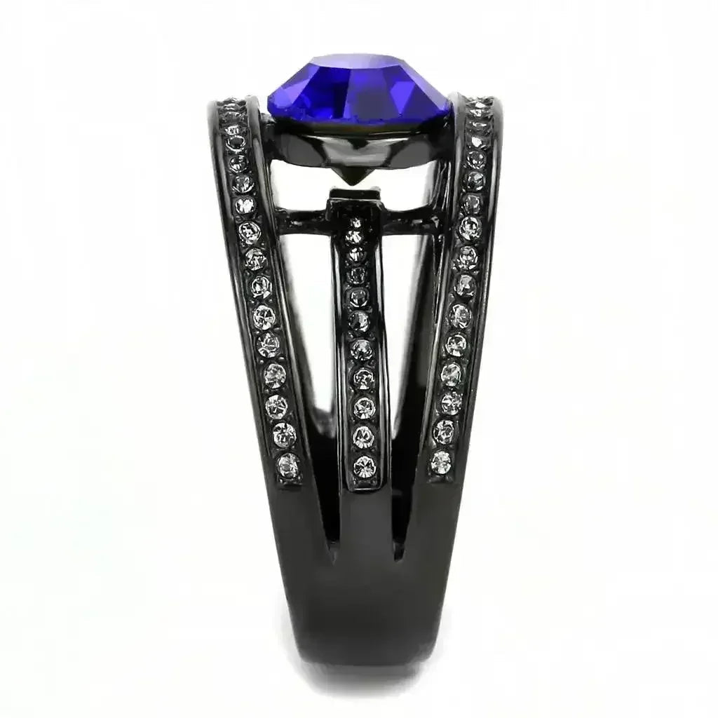 TK3453 - IP Light Black  (IP Gun) Stainless Steel Ring with Top Grade