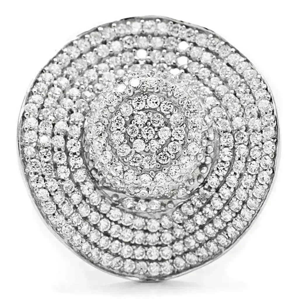 TS015 Rhodium Sterling Silver Ring – AAA Clear CZ Solitaire