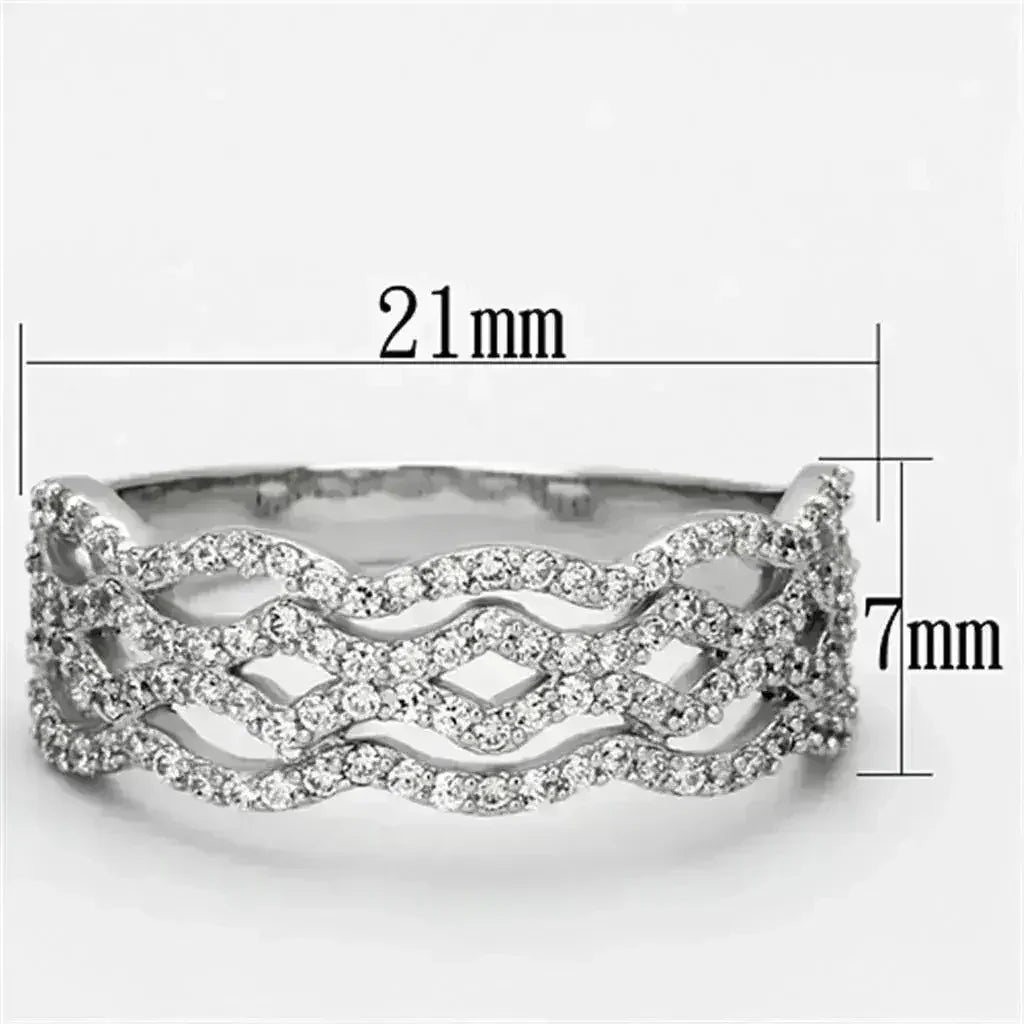 TS106 Rhodium Sterling Silver Ring – AAA Clear CZ Solitaire