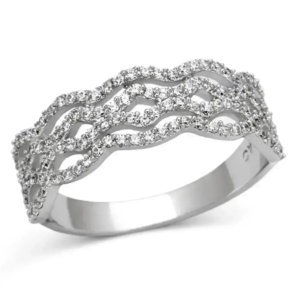 TS106 Rhodium Sterling Silver Ring – AAA Clear CZ Solitaire