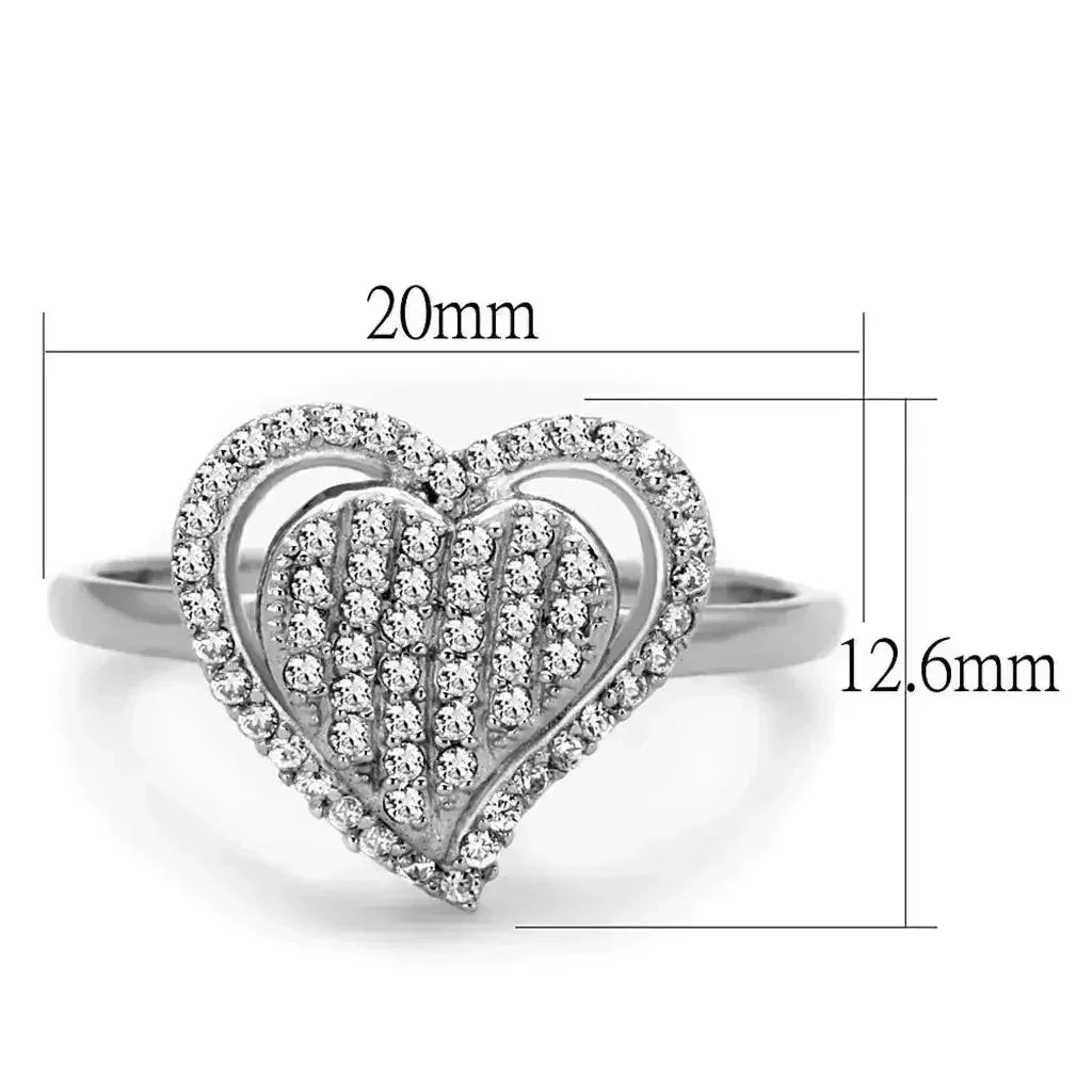 TS192 Rhodium Sterling Silver Ring – AAA Clear CZ Solitaire