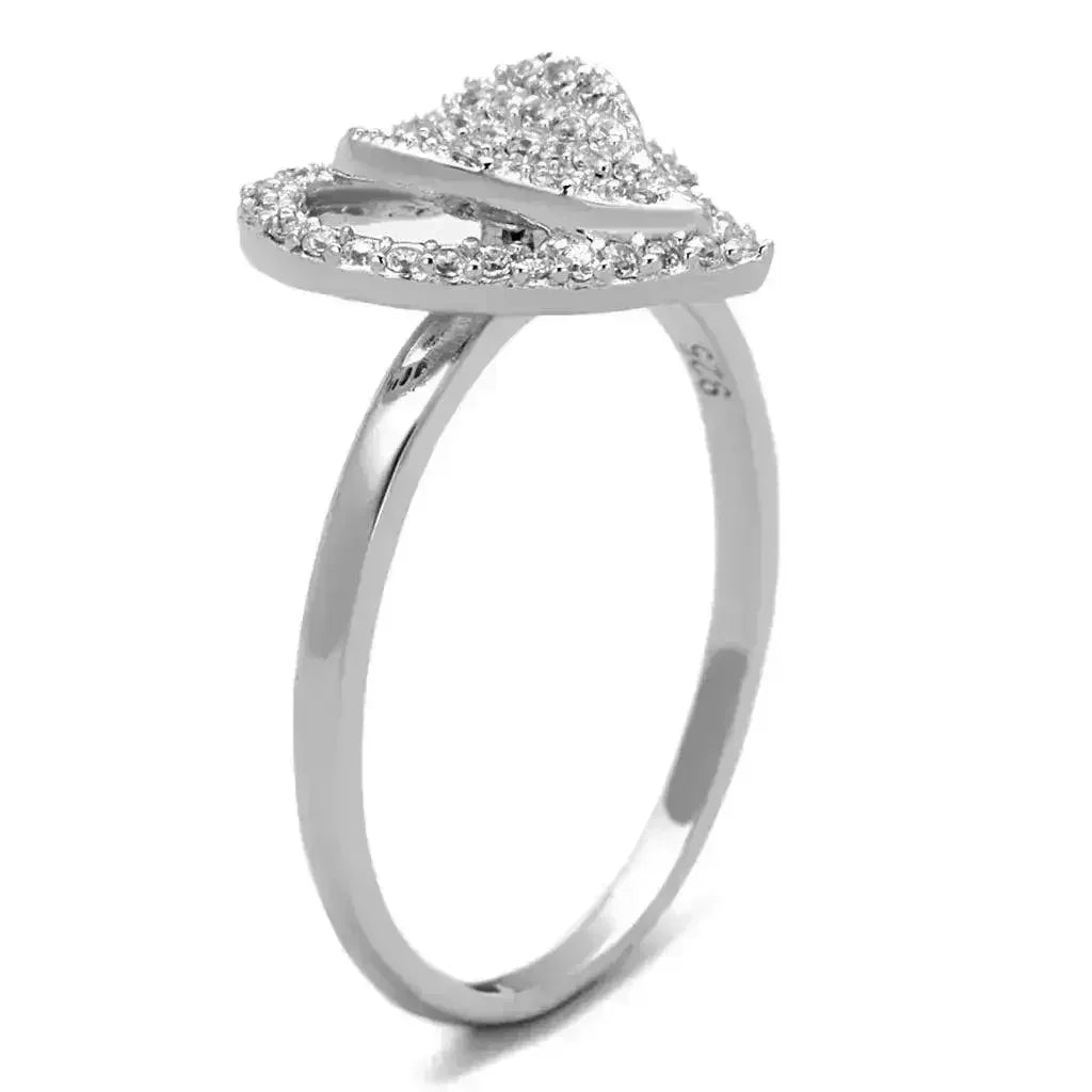 TS192 Rhodium Sterling Silver Ring – AAA Clear CZ Solitaire