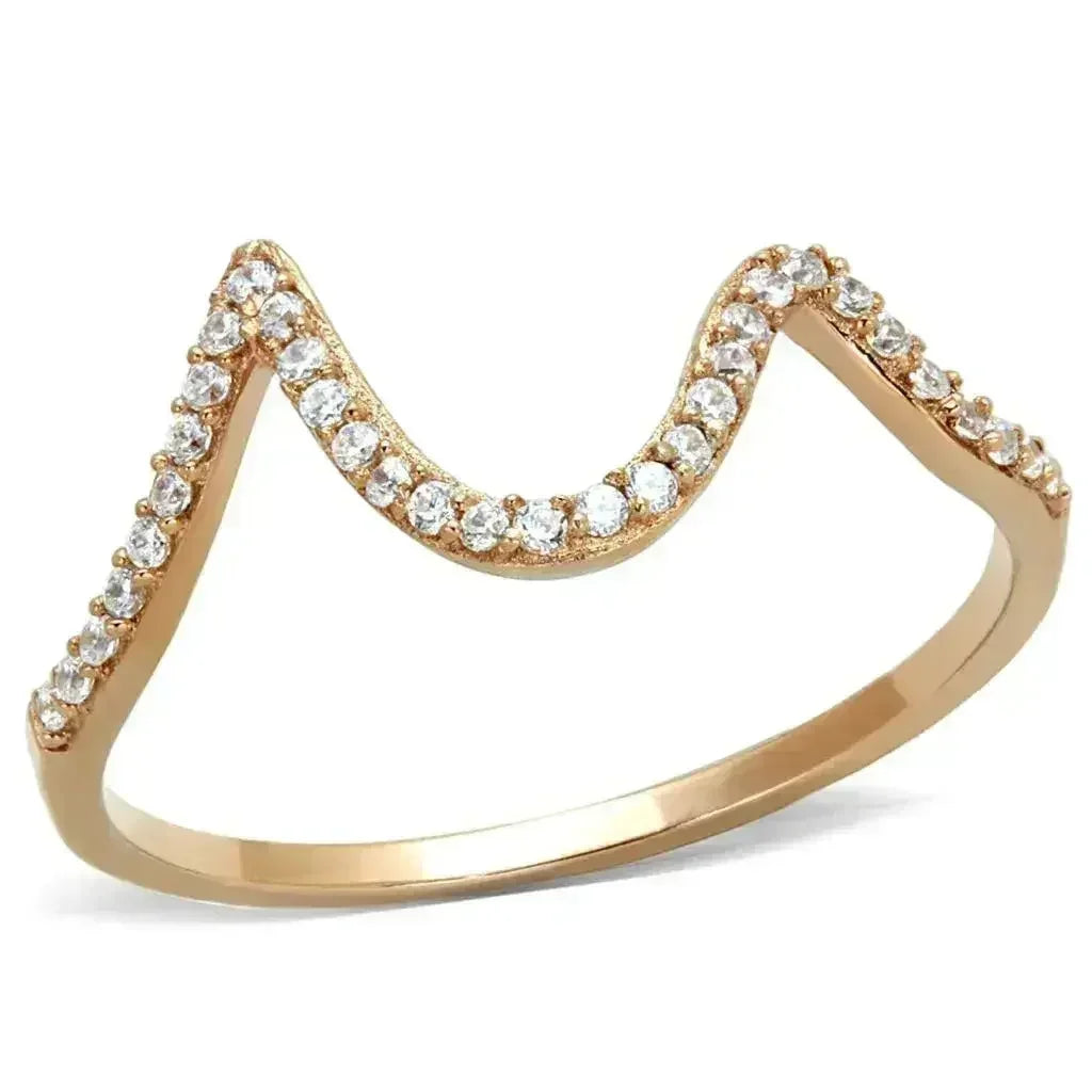 TS280 Rose Gold Sterling Silver Ring – AAA Clear CZ Solitaire