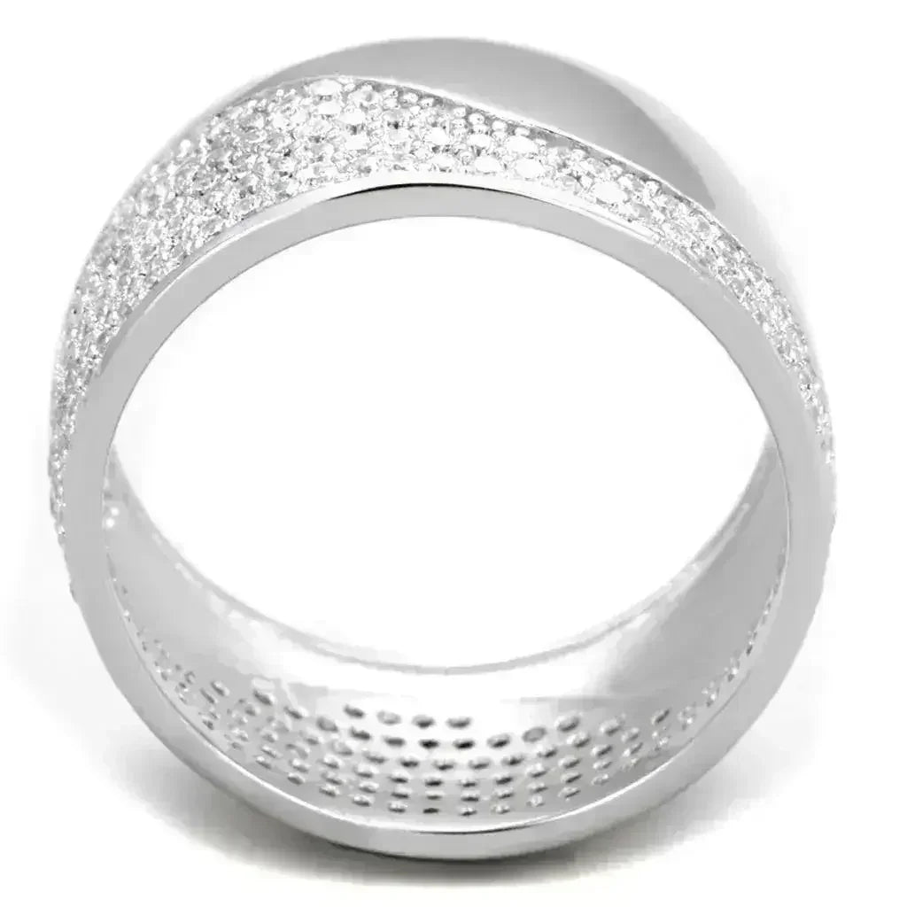 TS378 Rhodium Sterling Silver Ring – AAA Clear CZ Solitaire