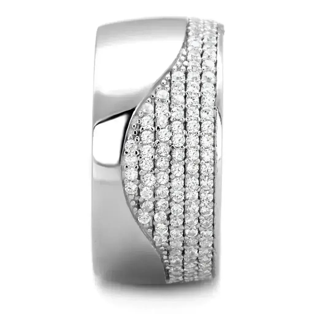 TS378 Rhodium Sterling Silver Ring – AAA Clear CZ Solitaire