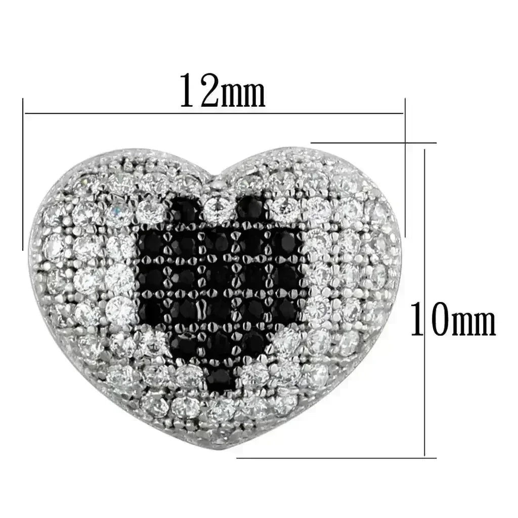 Sterling Silver Black CZ Earrings – TS483 – Femstylo