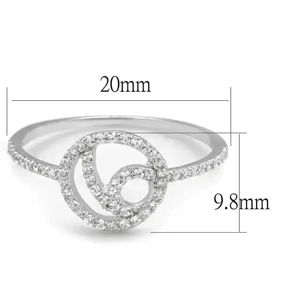 TS519 Rhodium Sterling Silver Ring – AAA Clear CZ Solitaire