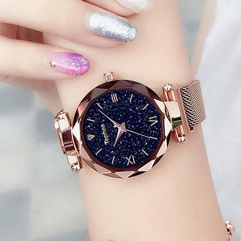 New STEVVEX Luxury Women Watches Magnetic Starry Sky  Quartz Wristwatch Fashion Ladies Style  Wrist Watch For Women and Girls