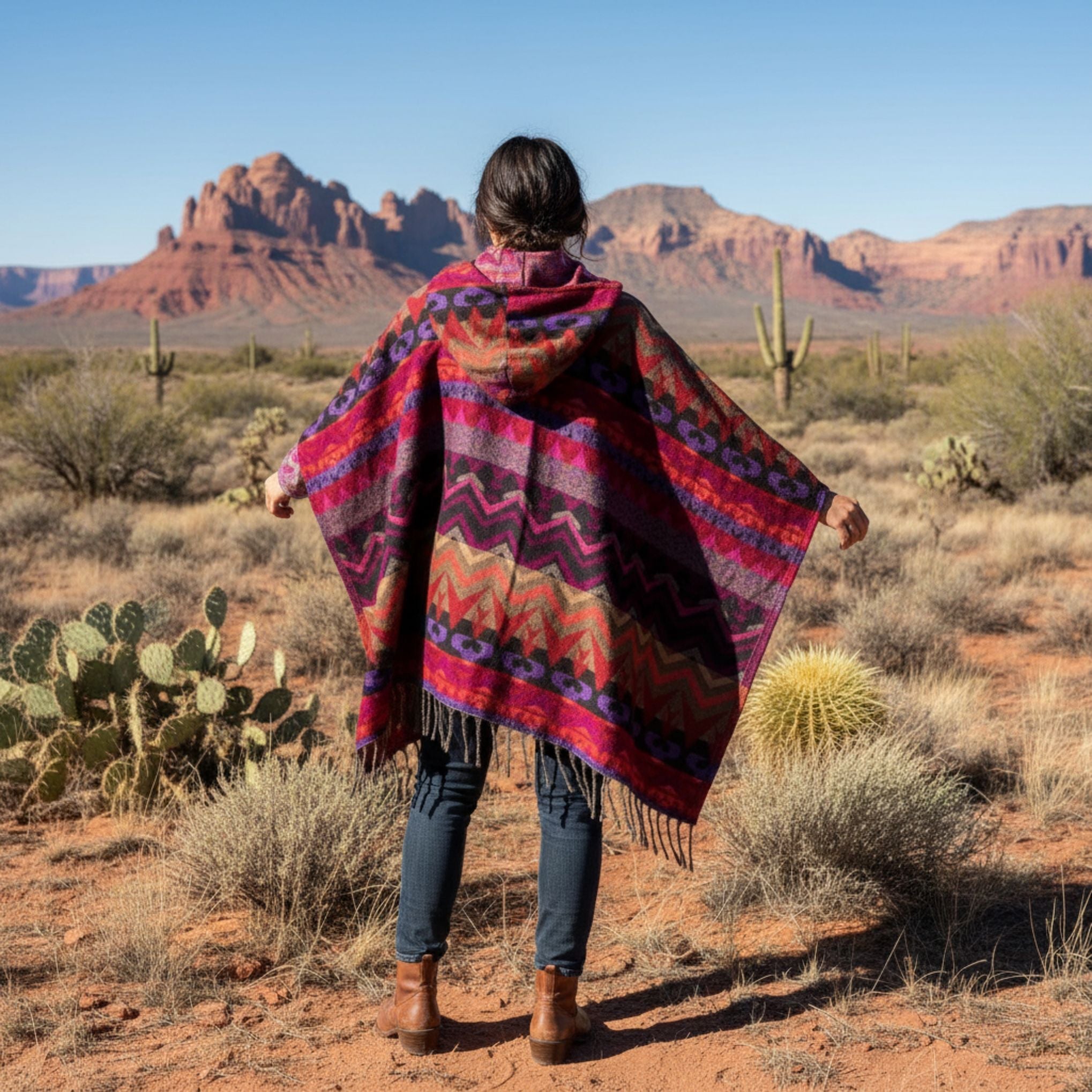 Nanda Hooded Poncho
