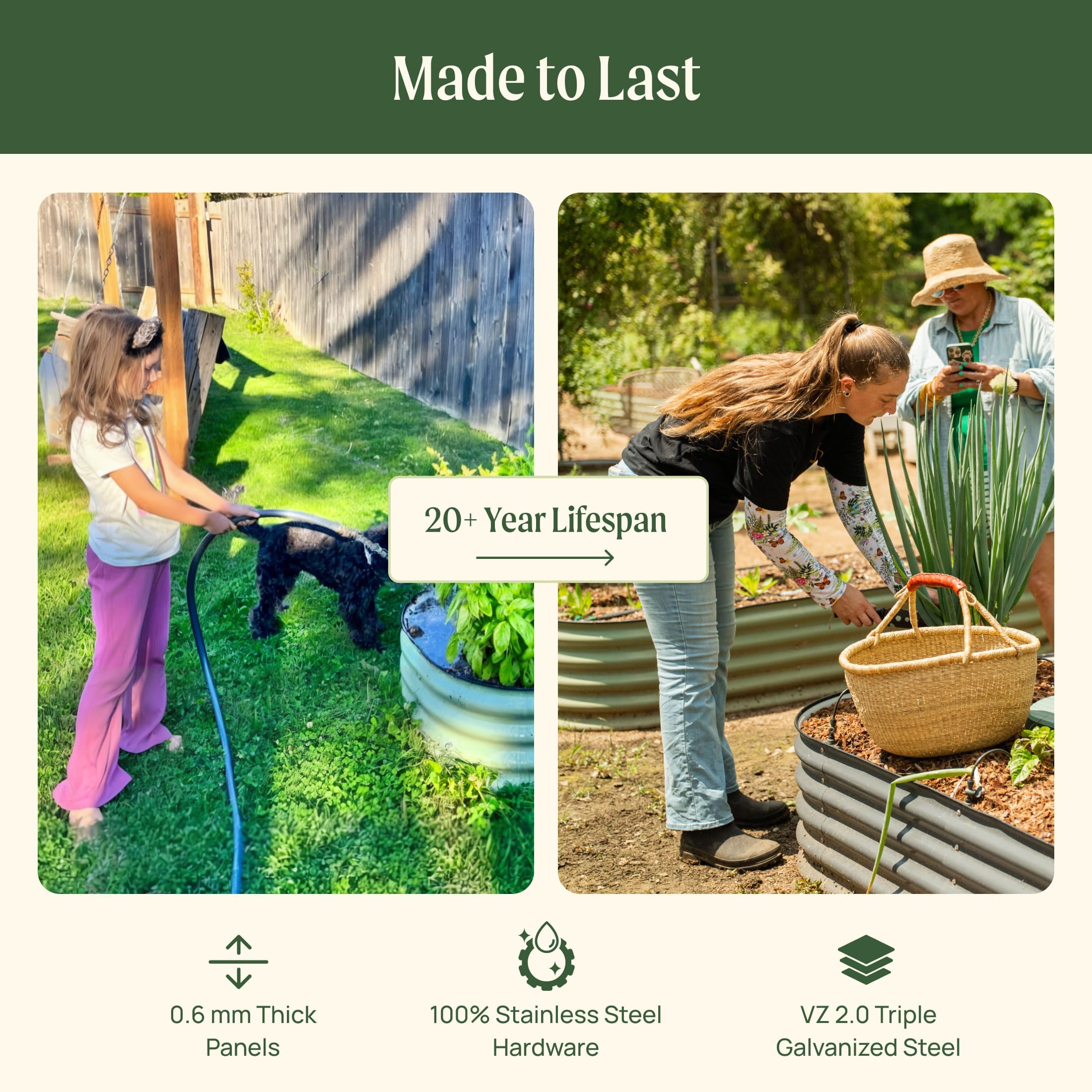 17" Tall 9 In 1 Large Modular Metal Raised Garden Bed Kit