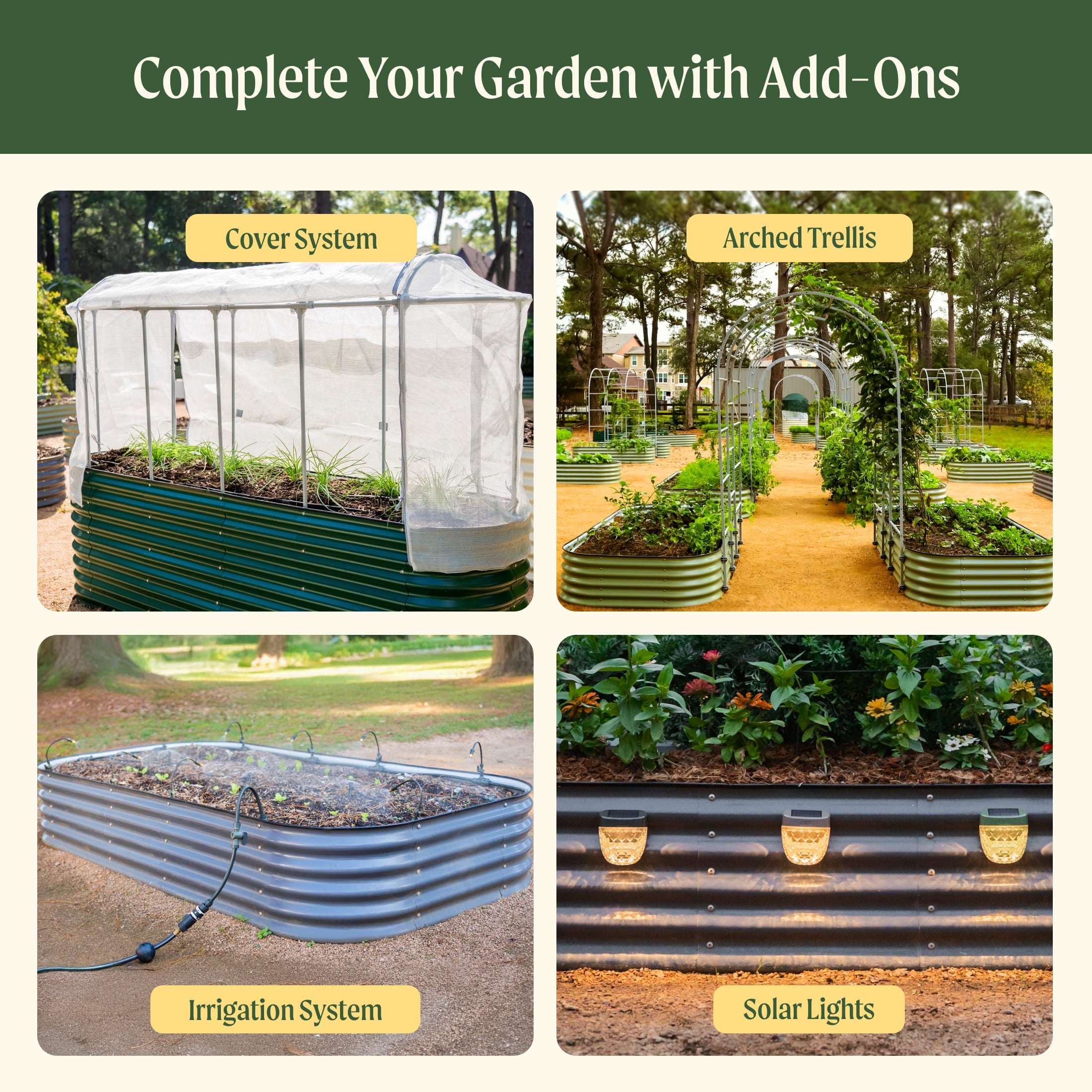 17" Tall 9 In 1 Large Modular Metal Raised Garden Bed Kit
