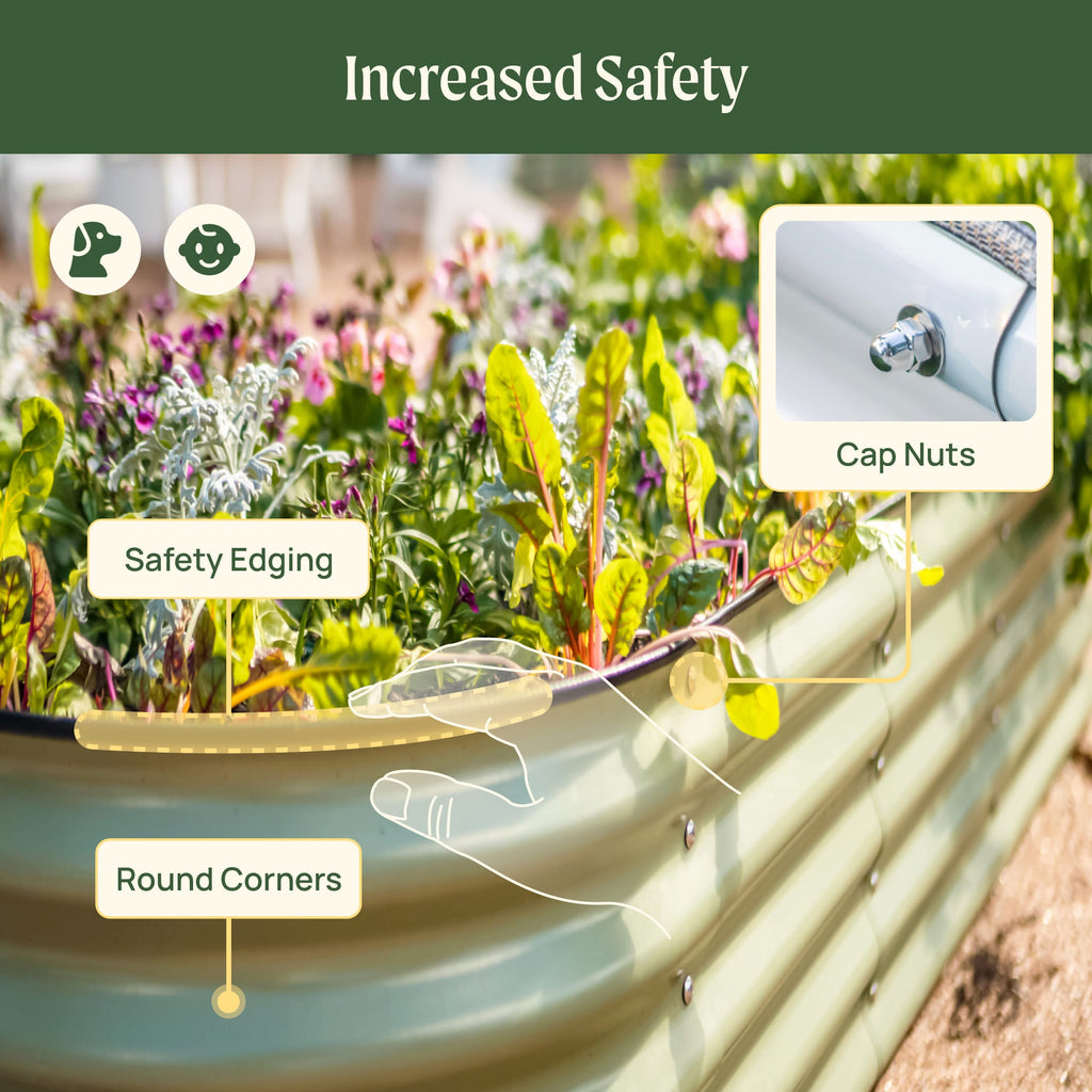 17" Tall 9 In 1 Large Modular Metal Raised Garden Bed Kit