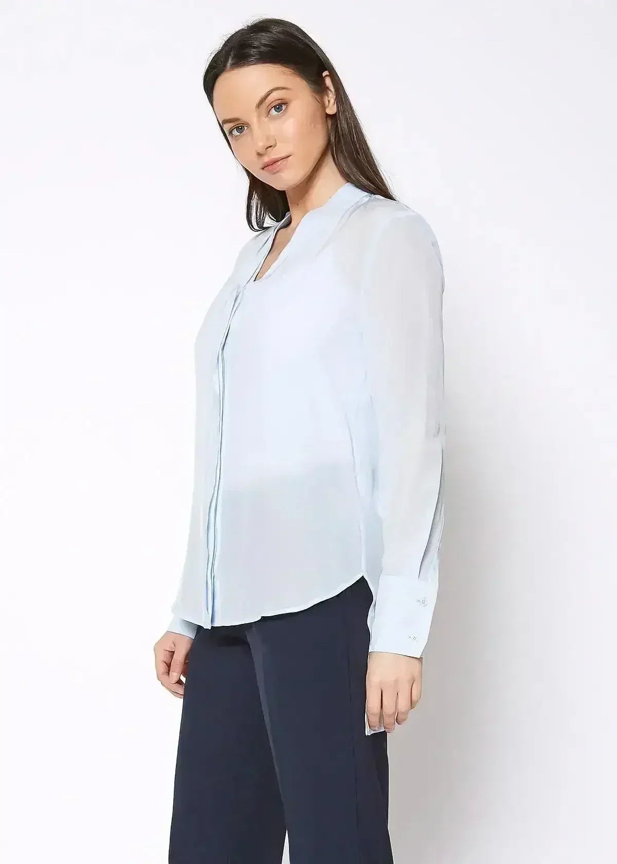 Women's Sheer Placket Hi Low Stylish Blouse | Femstylo