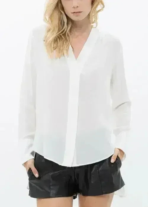 Women's Sheer Placket Hi Low Stylish Blouse | Femstylo