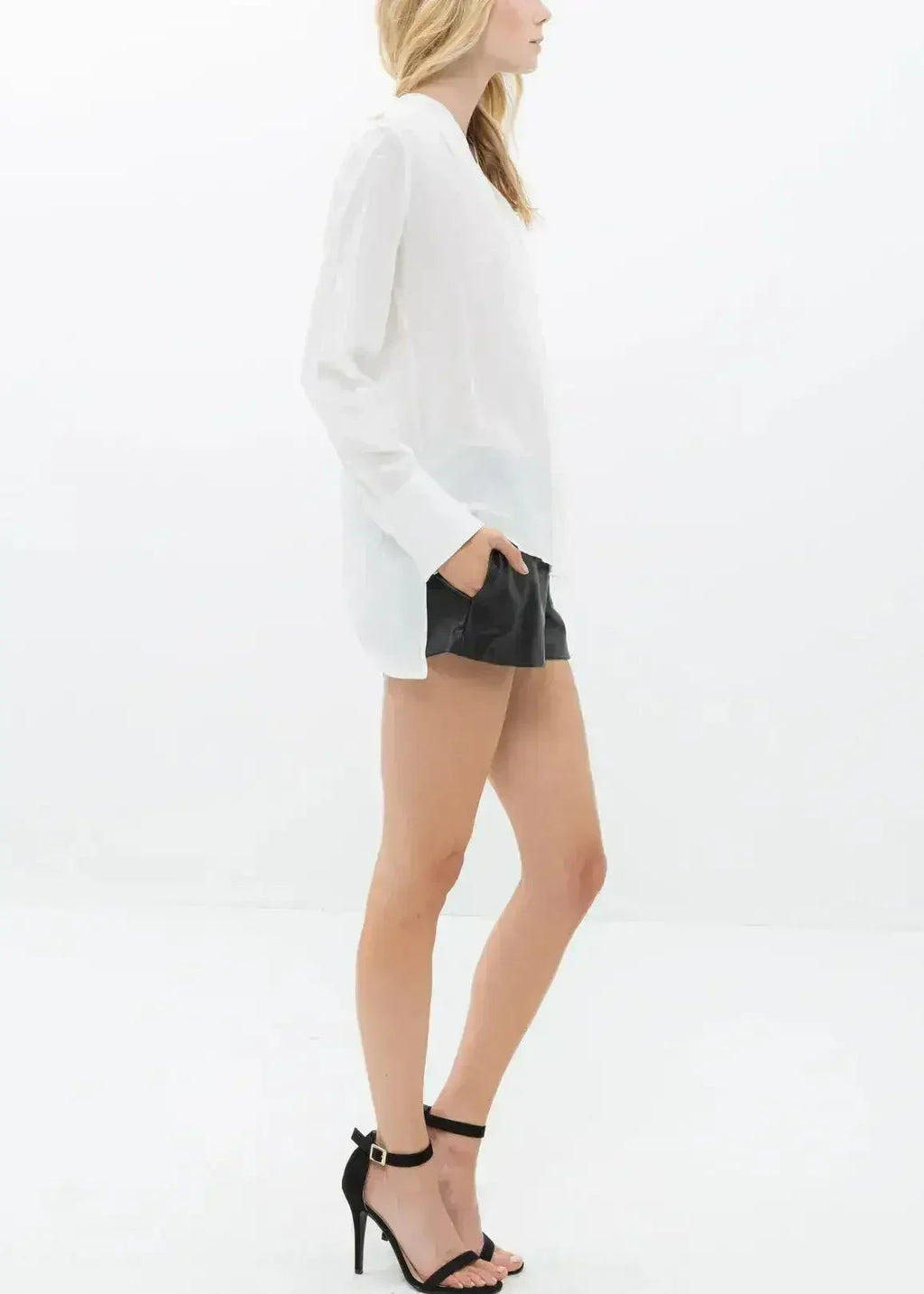 Women's Sheer Placket Hi Low Stylish Blouse | Femstylo