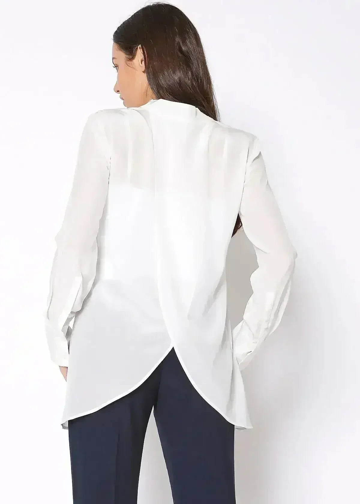 Women's Sheer Placket Hi Low Stylish Blouse | Femstylo