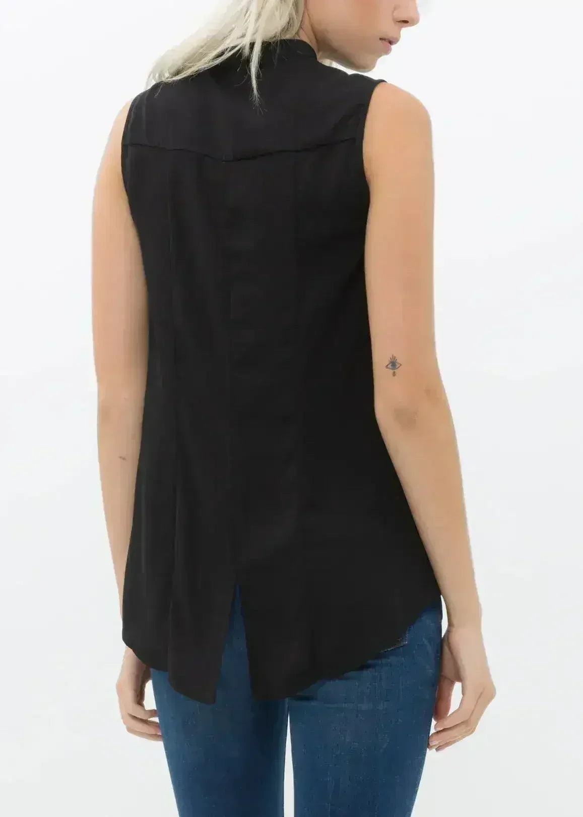 Women's Stand Collar Sleeveless Blouse | Femstylo