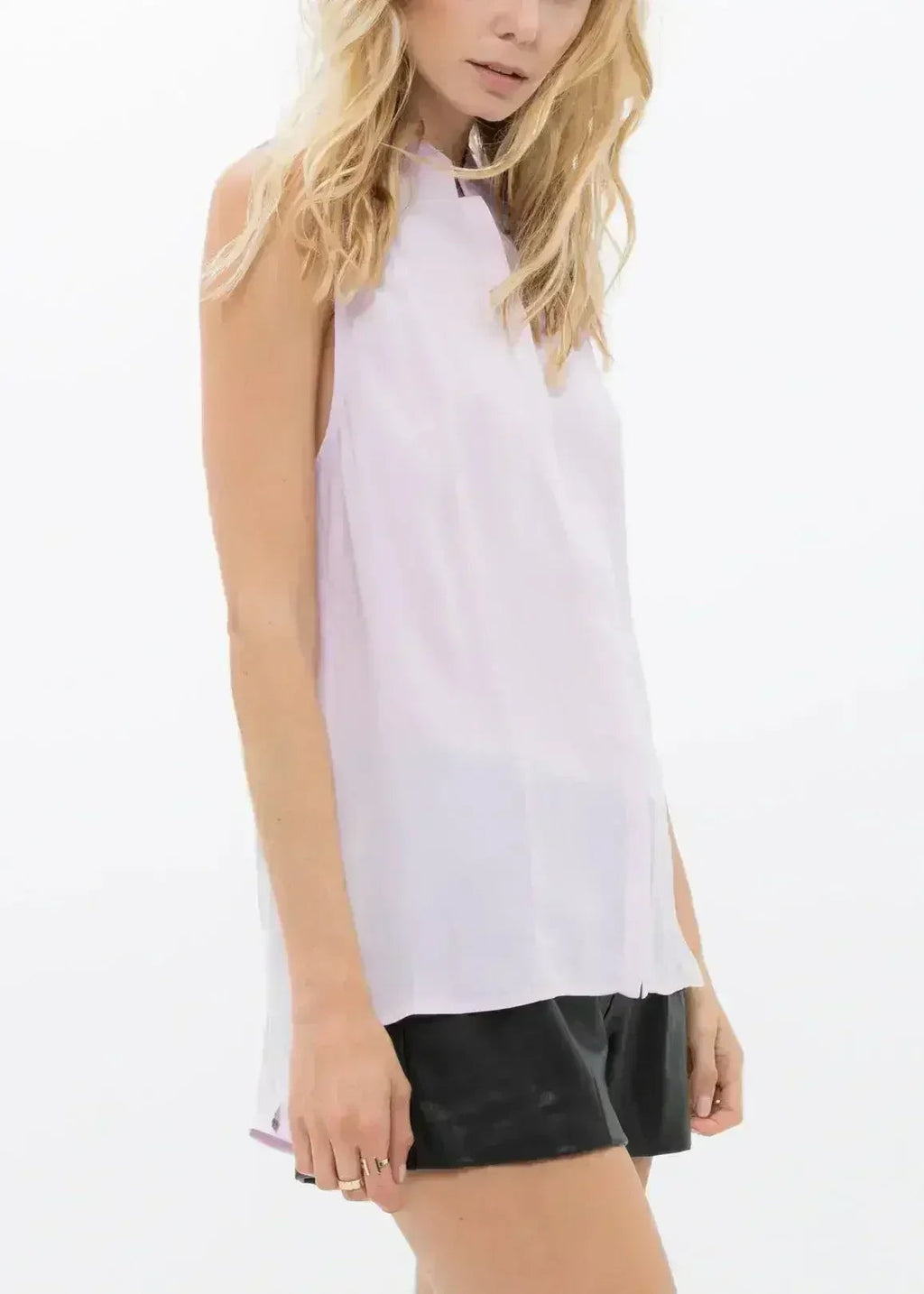 Women's Stand Collar Sleeveless Blouse | Femstylo