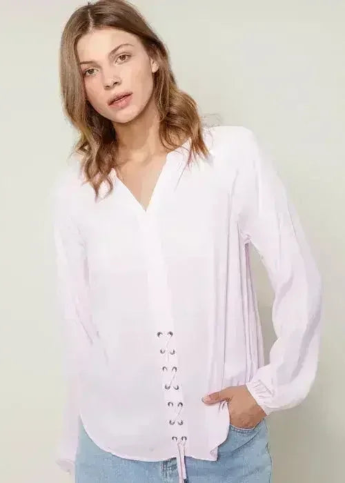 Women's Lace Up Blouse Office Style | Femstylo