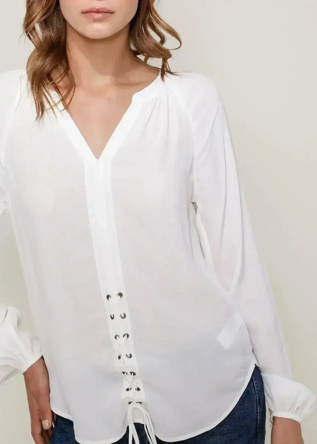 Women's Lace Up Blouse Office Style | Femstylo