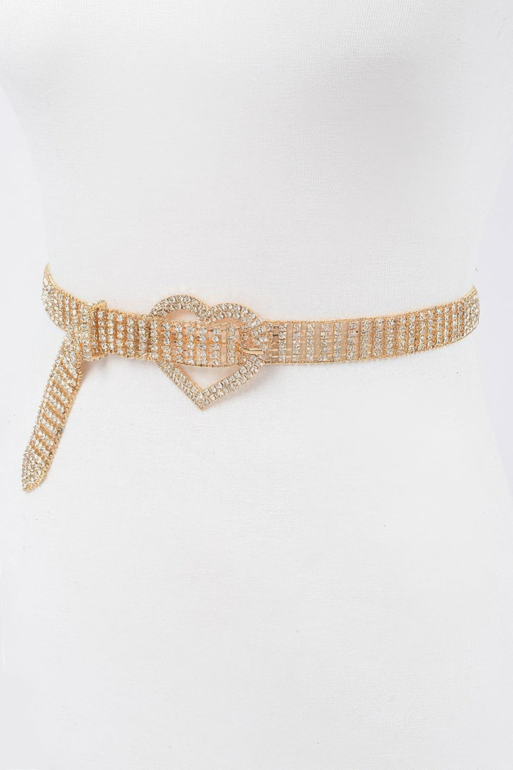 Heart Shape Buckle Rhinestone Belt