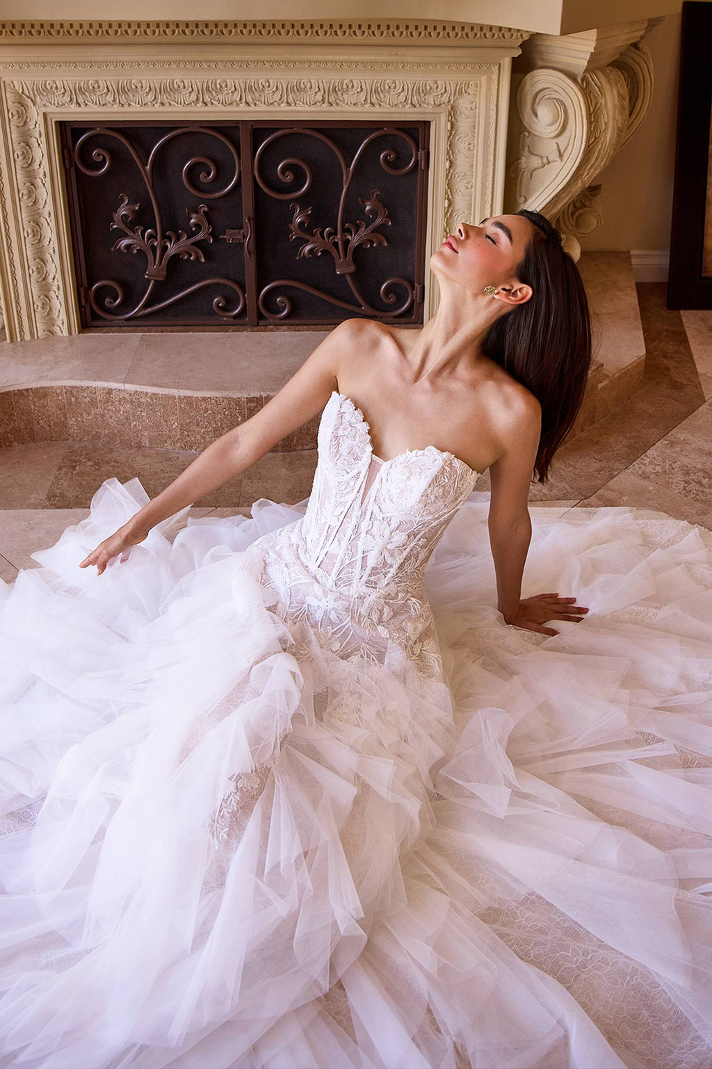 Andrea & Leo WL016 Strapless Drop Waist Cascading Wedding Dress