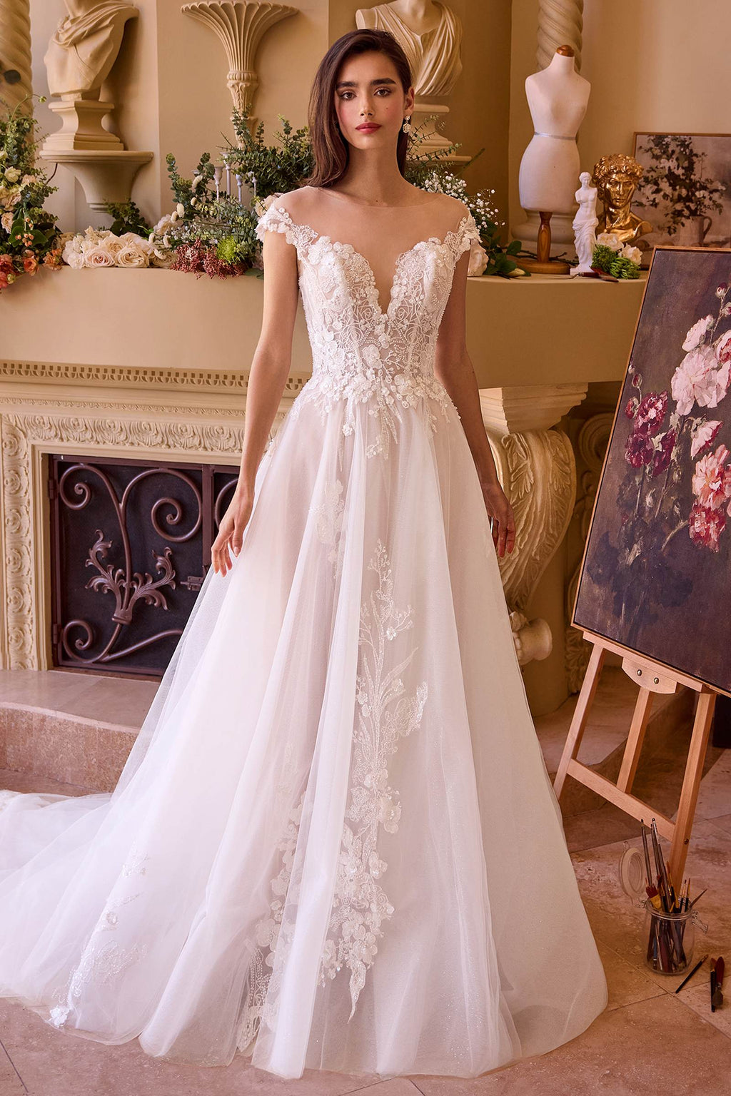 Andrea & Leo WL038 Dress Long Cap Sleeve Bridal Gown