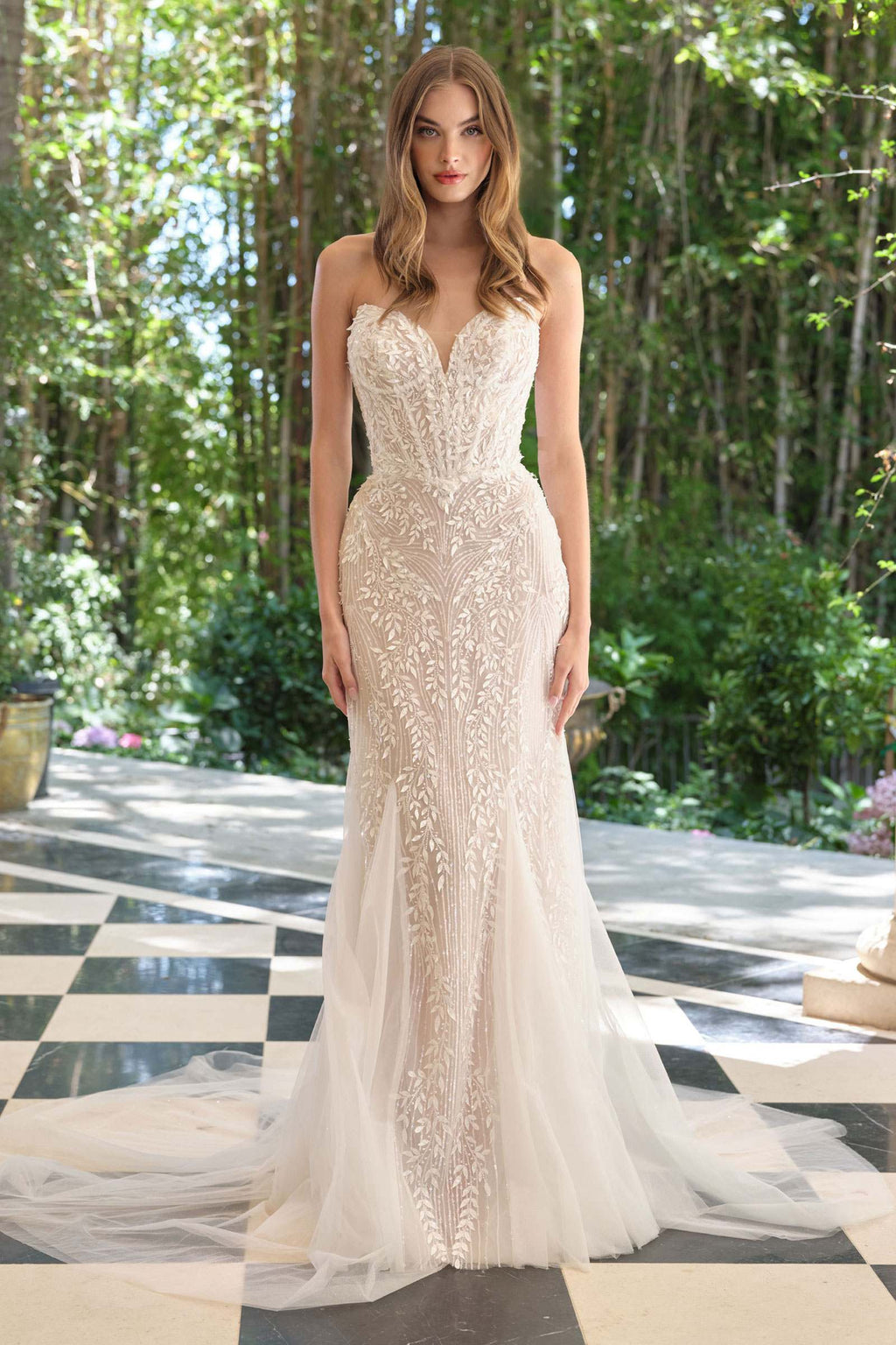 Andrea & Leo WL060 Mermaid Bridal Gown Veil Included