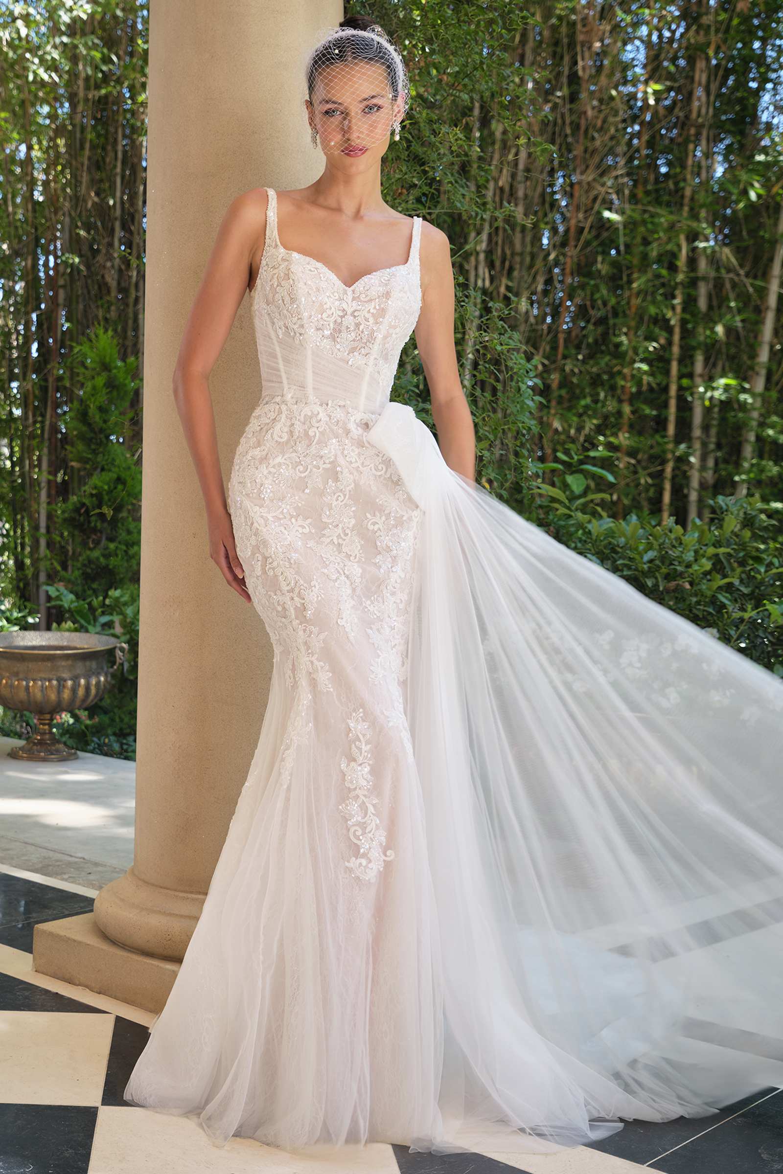 Andrea & Leo WL068 Fitted Sweetheart Embroidered Lace Mermaid Dress