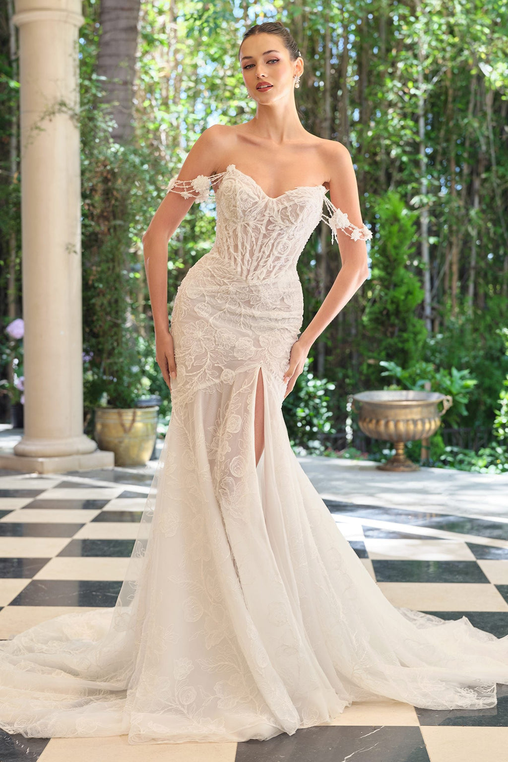 Andrea & Leo WL099 Romantic Fitted Wedding Gown Off Shoulder
