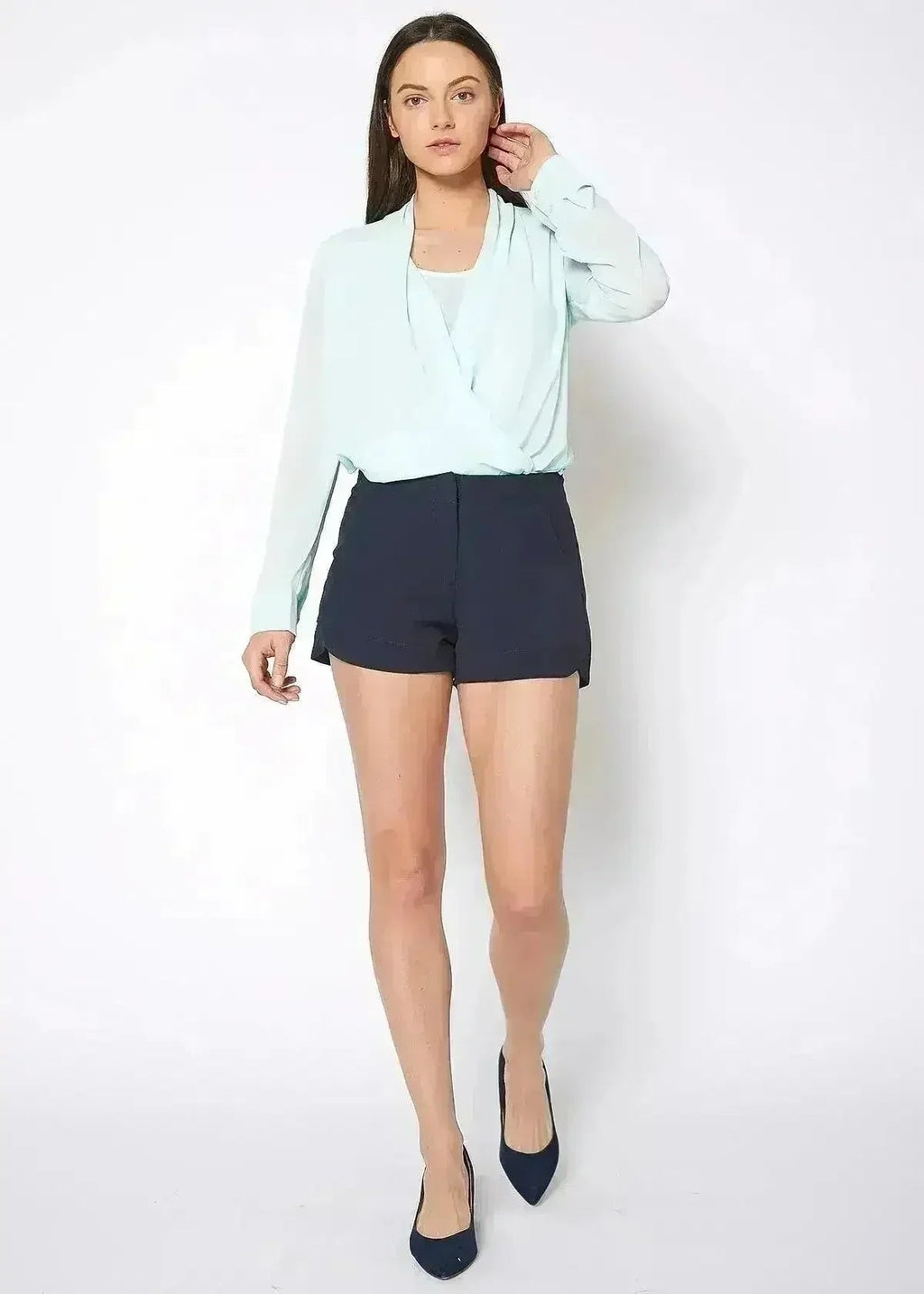 Women's Gabardine Mid Rise Shorts