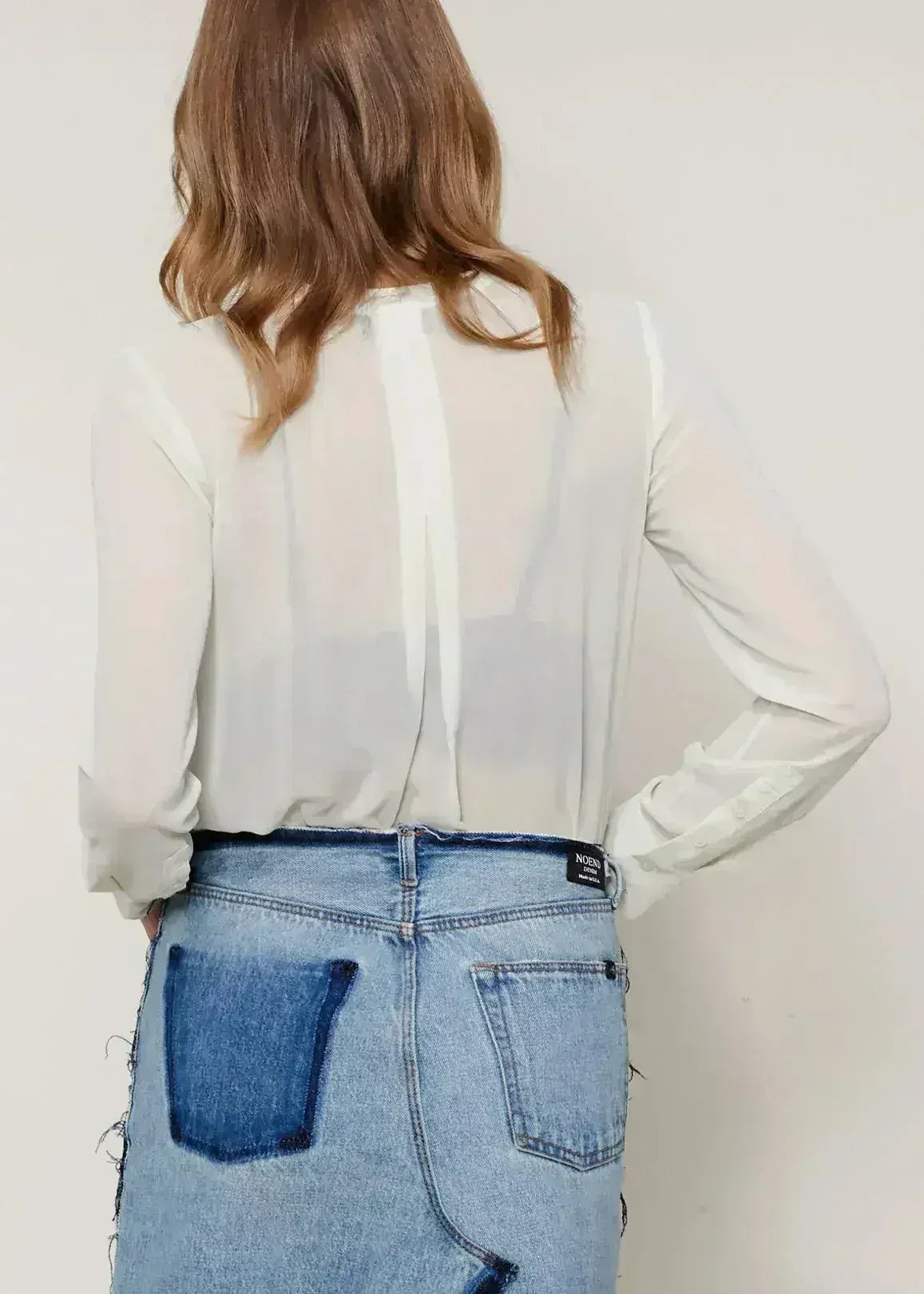 Ivory Sheer Button Up Blouse | Femstylo