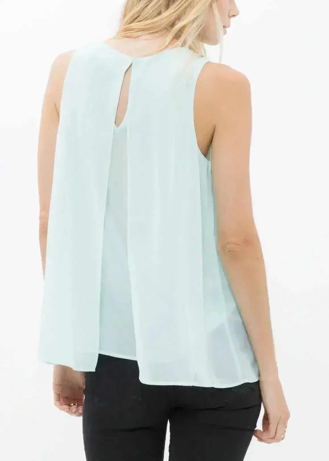 Women's Sleeveless Slit Round Neck Blouse | Femstylo
