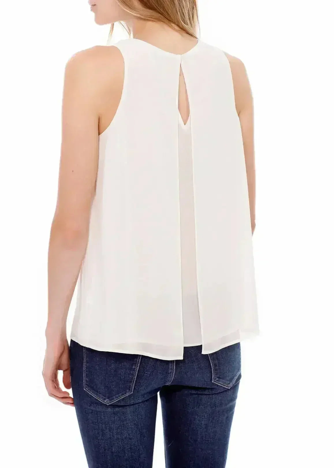 Women's Sleeveless Slit Round Neck Blouse | Femstylo