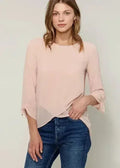 Blush & Cream Cross Hem Blouse For Women | Femstylo