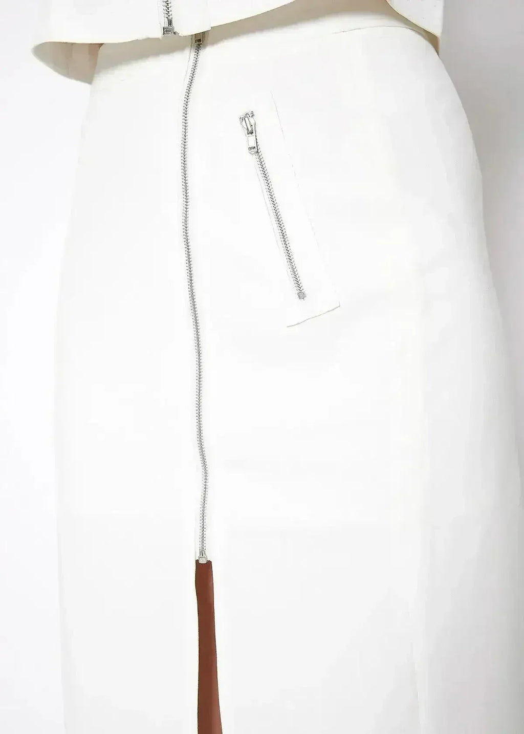 Women's Zip Up Slit Hem Midi Skirt