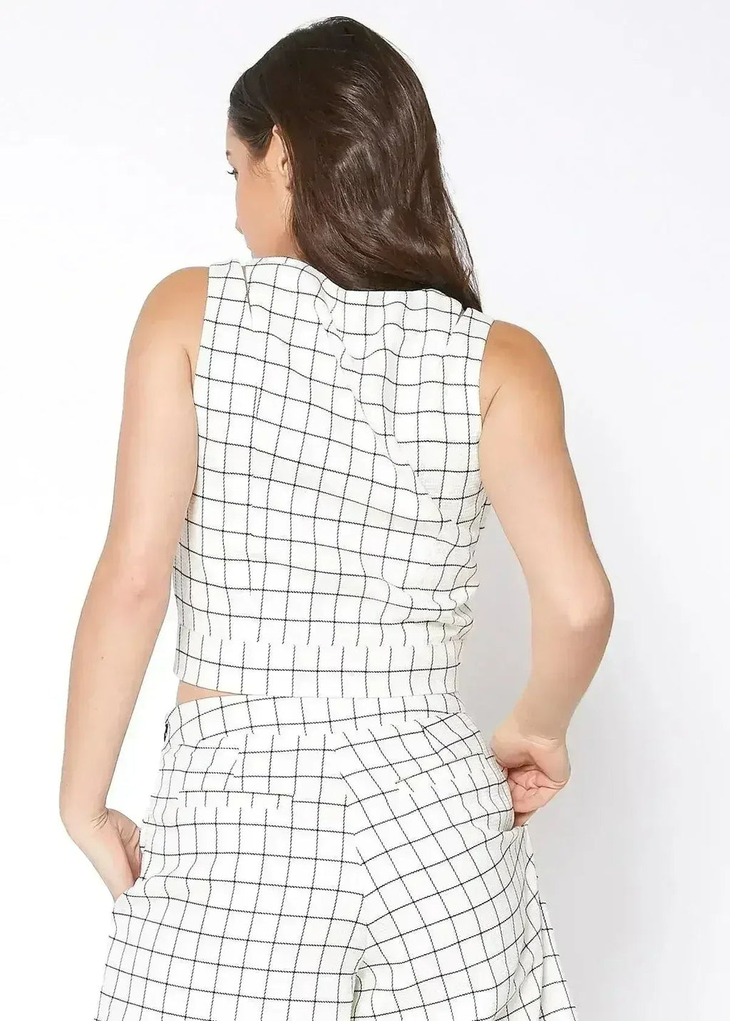 Women's Sleeveless Slit Blouse In Jaquard | Femstylo