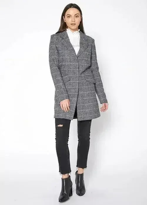 Women's Notch Collar Longline Jacket In Paprika