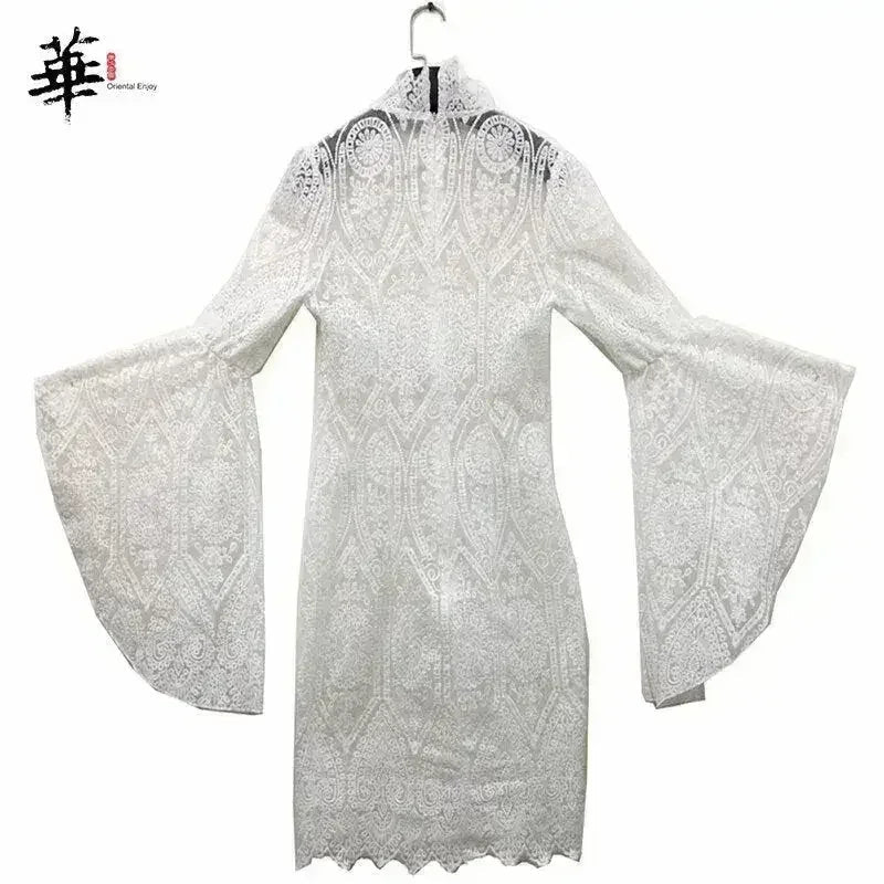 Lace White Dress Women Midi Dress for Women Long Sleeve Bodycon Sexy