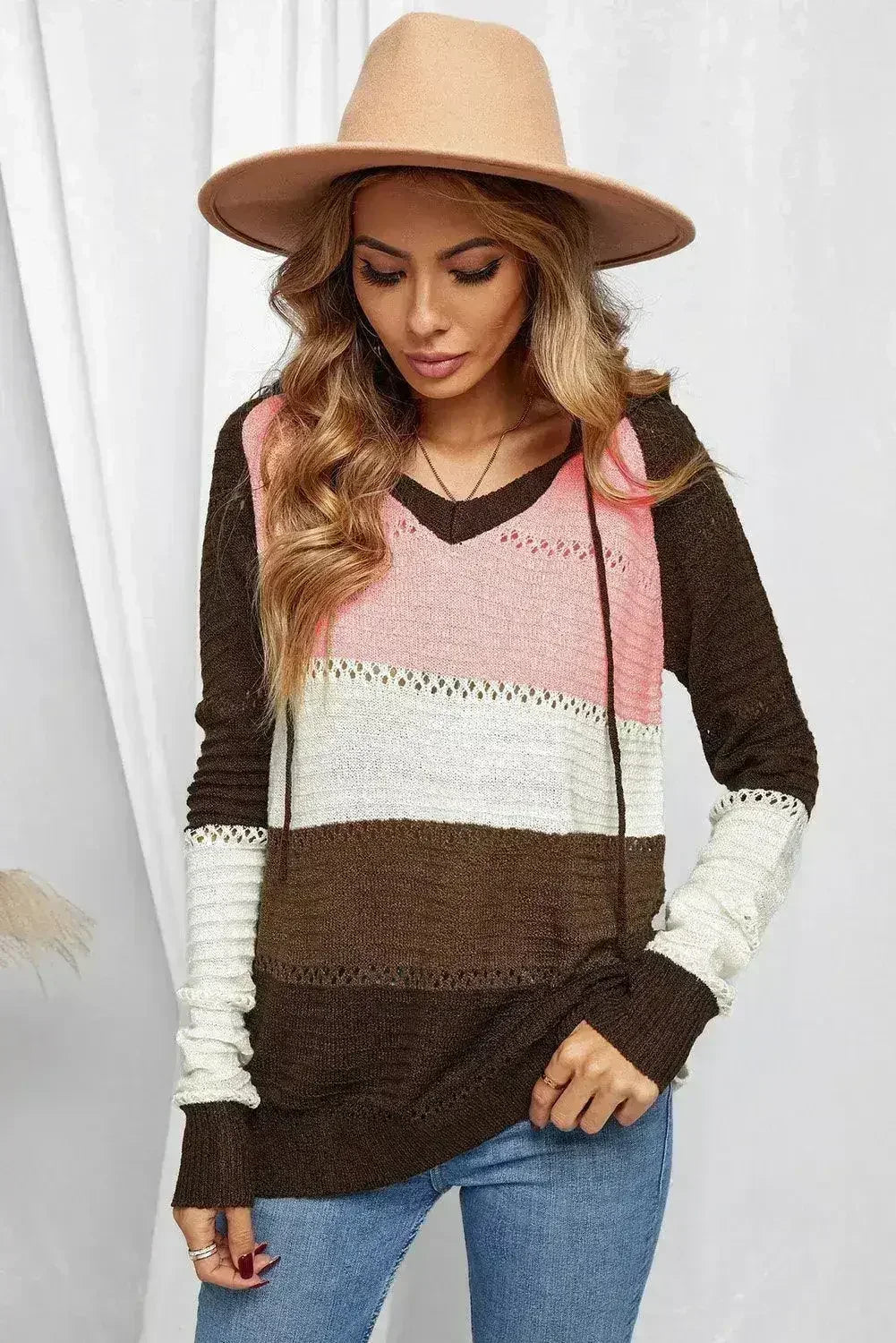 Women's Brown Beach Bonfire Knitted Hoodie