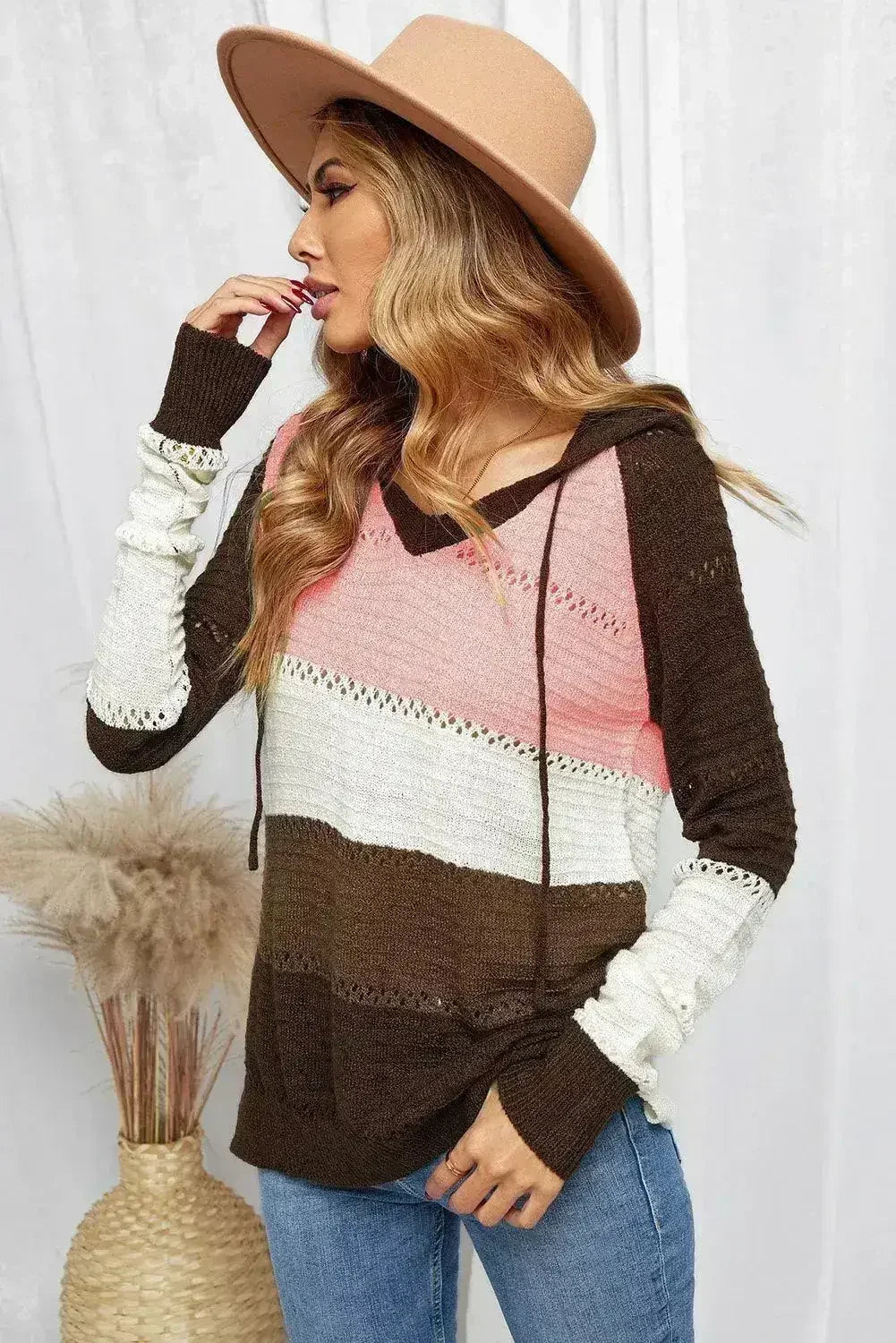 Women's Brown Beach Bonfire Knitted Hoodie