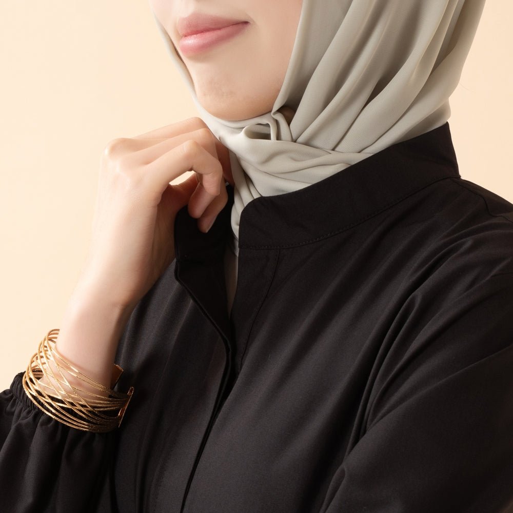 A-Line Trench Shirt Maxi Abaya Dress with Pockets (MA422)