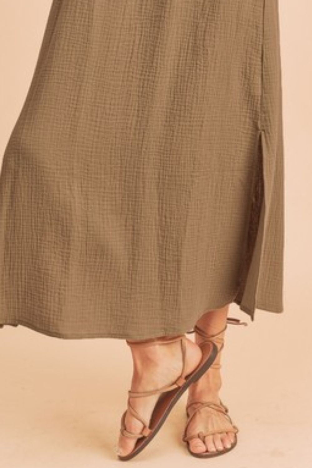 Side Slit Round Neck Sleeveless Tank Dress For Women Versatile, Comfortable, and Breezy Wardrobe Essential for Warm Weather