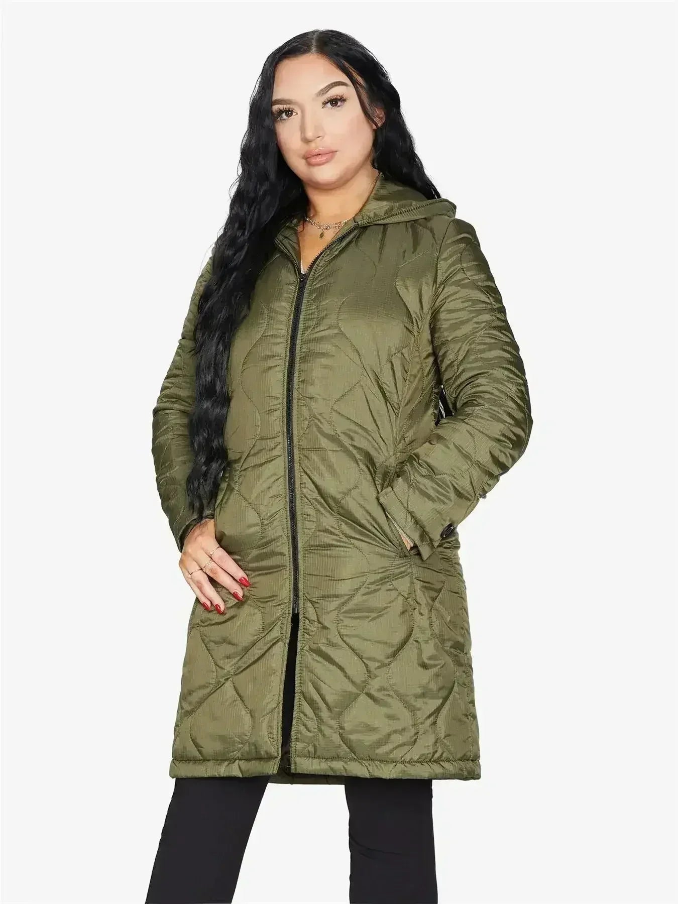 Quilted Down Jacket - Lightweight Hooded Coat | Femstylo