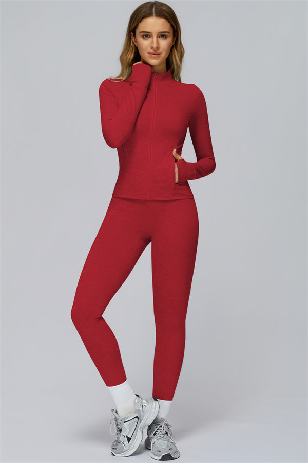 The Radiance Jacket Racerback Sports Bra Leggings 3-Piece Set
