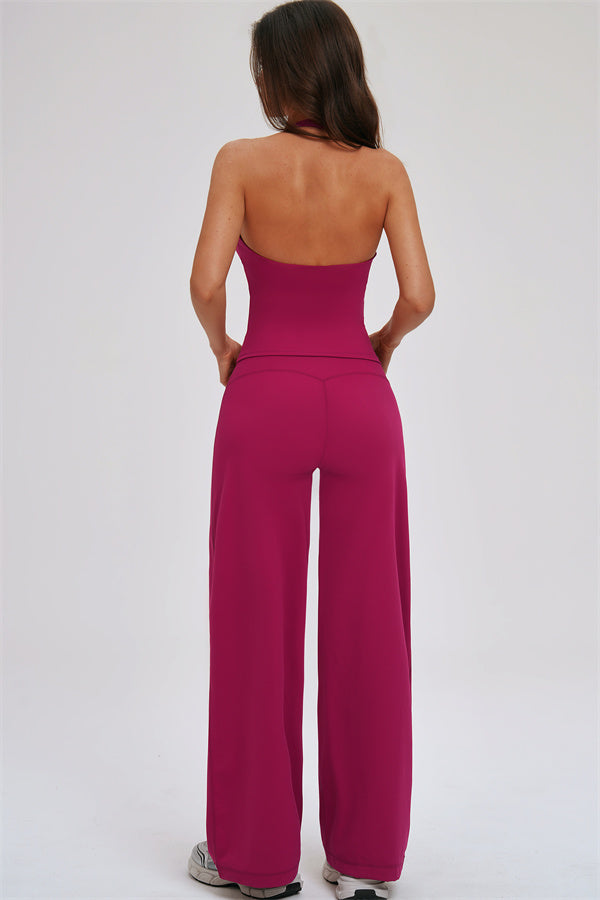 The Stride Crop Top Straight Leg Pants 2-Piece Set