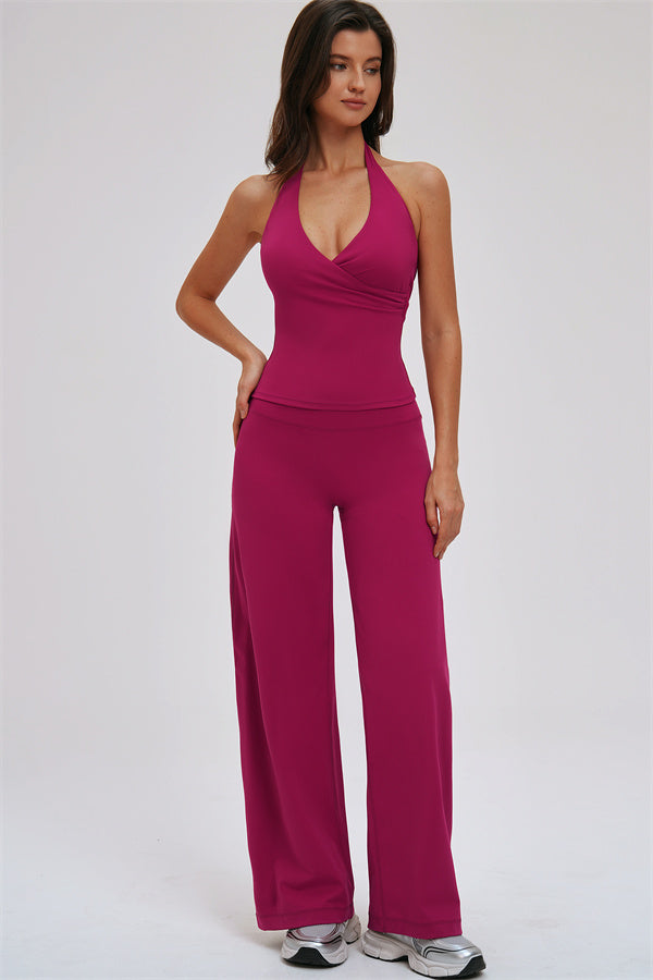 The Stride Crop Top Straight Leg Pants 2-Piece Set