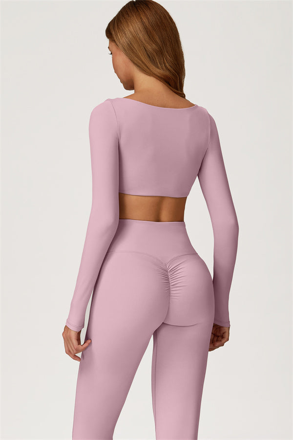 The Lily Belle Crop Top Flared Leggings 2-Piece Set